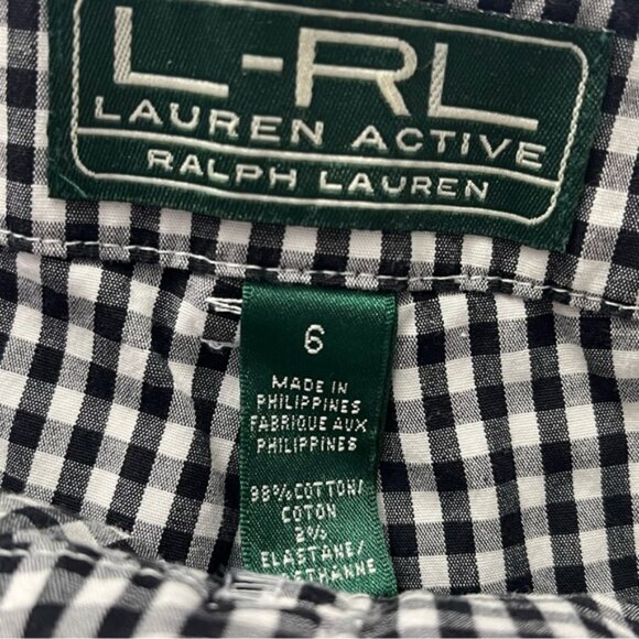 Lauren Ralph Lauren Gingham Check Ankle Pants Stretch 6 - Picture 5 of 10